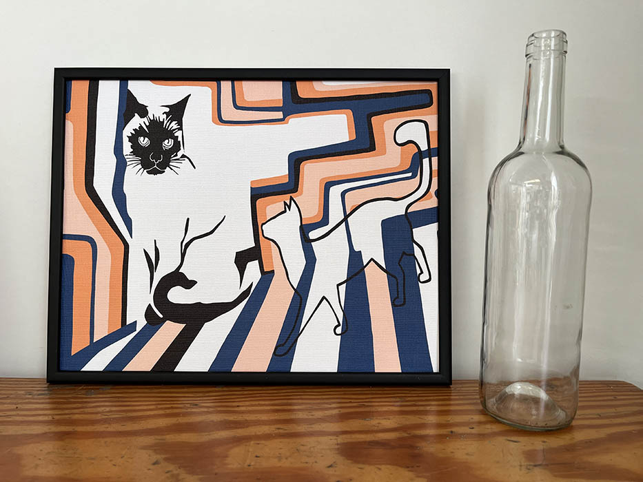IMPRESIÓN SOBRE CARPELINA. GATOS (P) 37,5X30