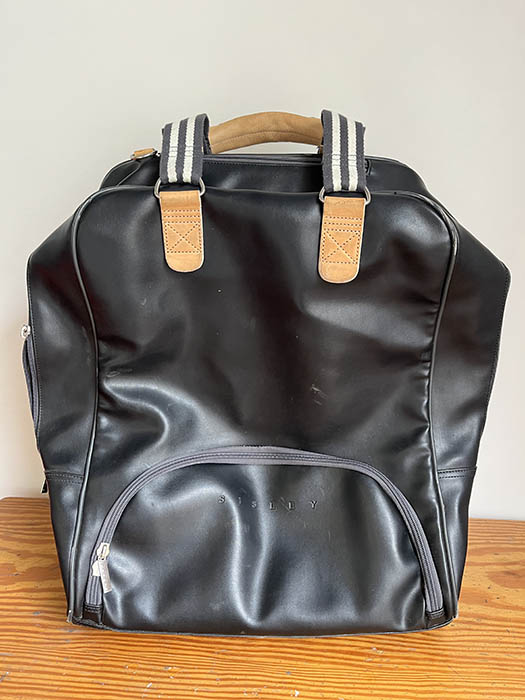 TROLLEY NEGRO CUERO. 40X22X50