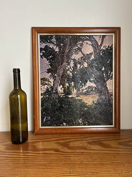 IMPRESIÓN SOBRE LIENZO.PAISAJE ARBOLES.(42,5X51)