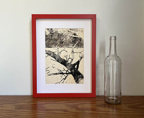 ÁRBOL NEGRO. LINOGRABADO. (32x42)